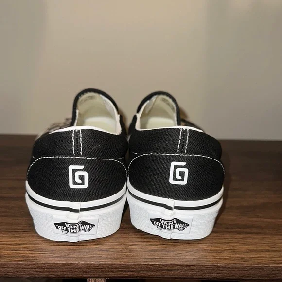 Vans Black and White Checkerboard Slip-On Sneakers - Picture 3 of 5